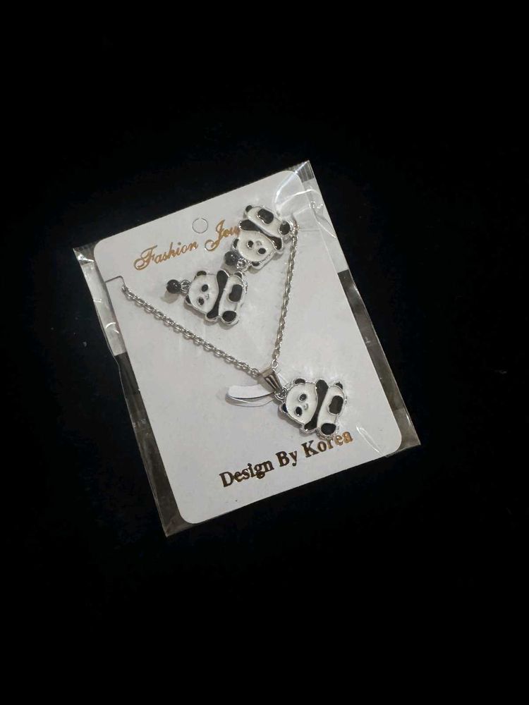 Panda Necklace &amp; Earring Set