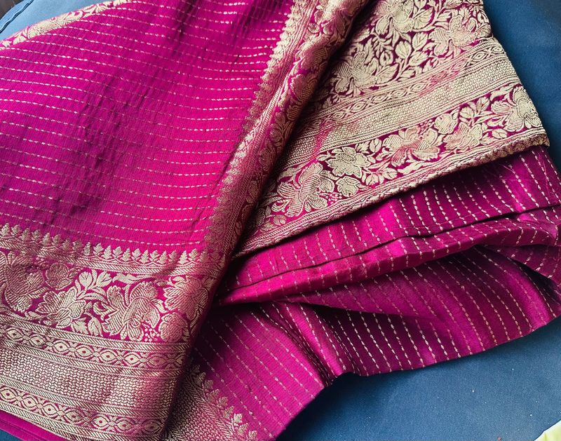 Dark Maroon Saree With Blouse Piece