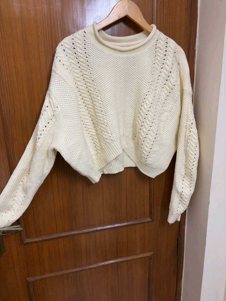 Cropped Knit Sweater
