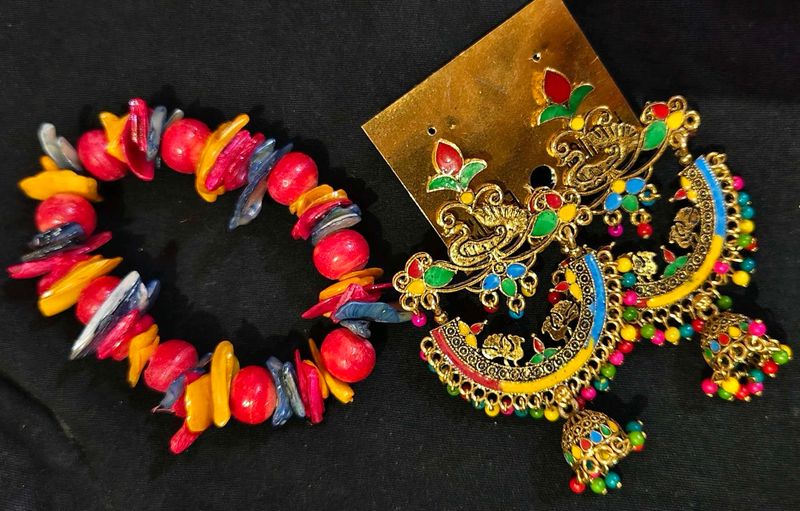 earrings and bracelet combo