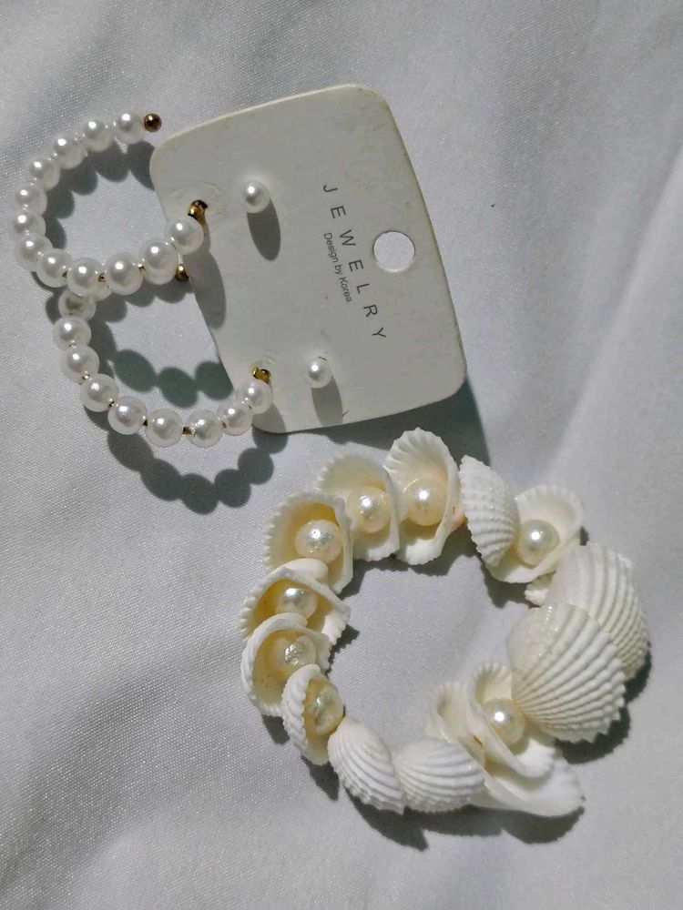 Pearl Hoop Earrings Combo 🦪