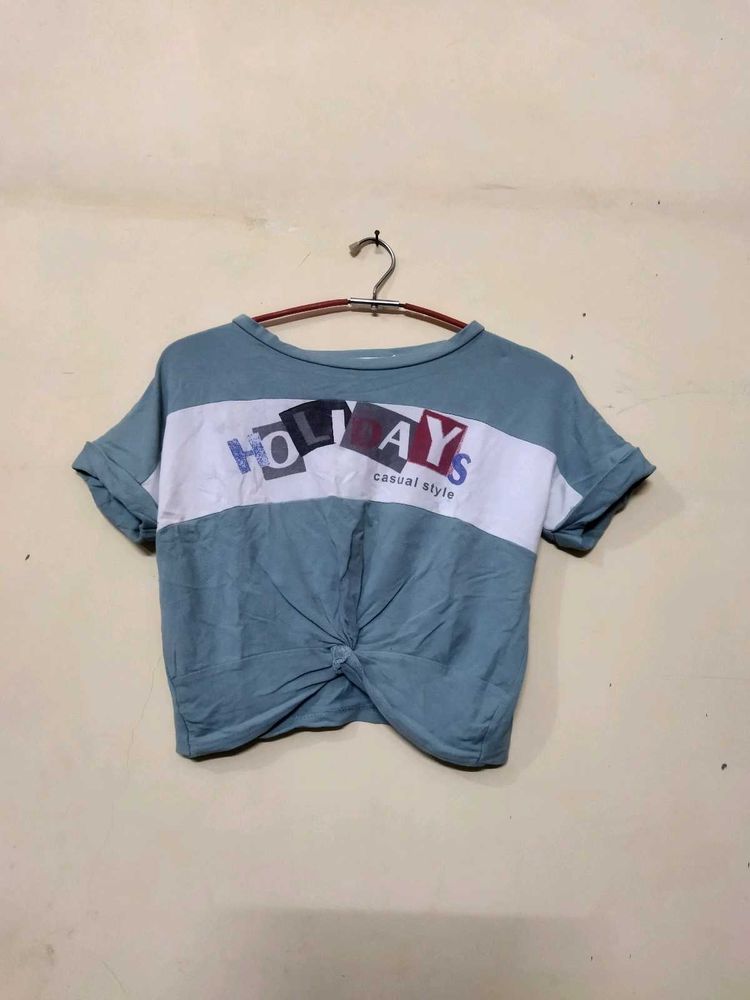 Blue Crop Top