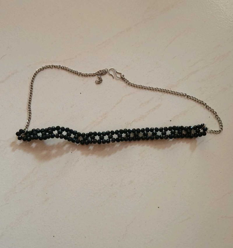 Black Beaded Choker Necklace