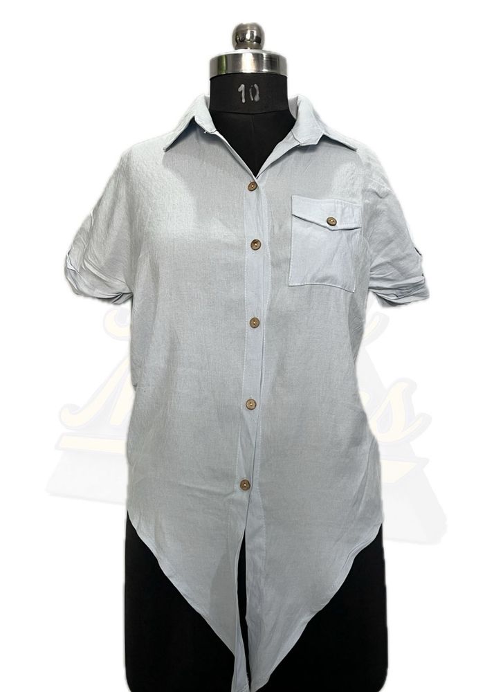 Cute Blue Button-Down Shirt