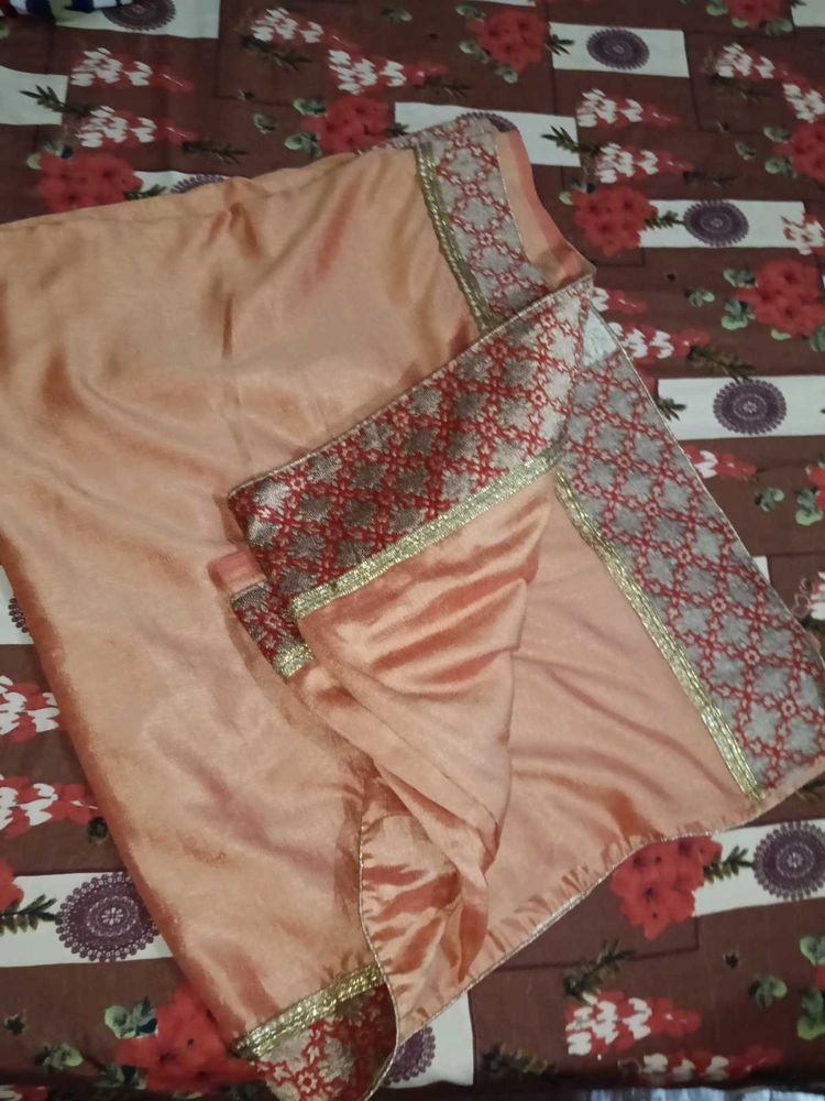 Elegant Peach Saree
