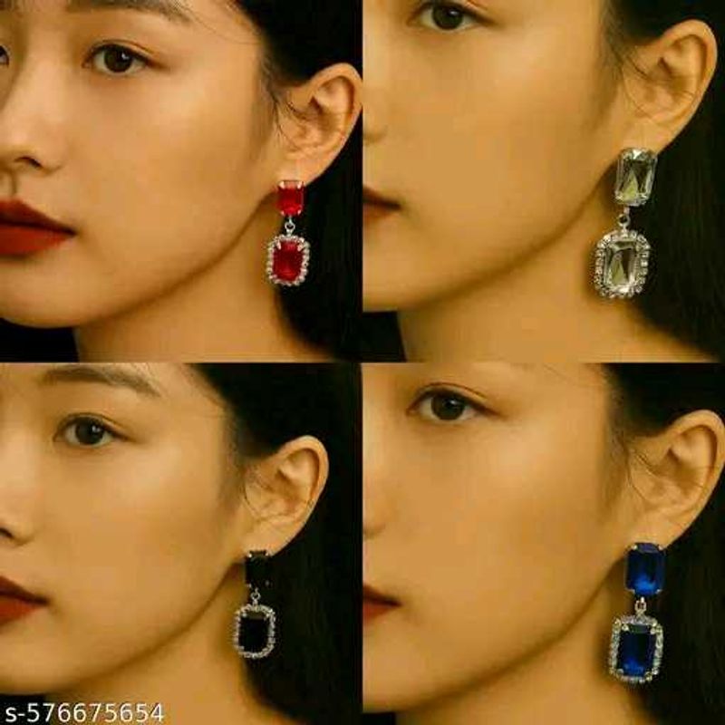 Gemstone Dangle Earrings Combo