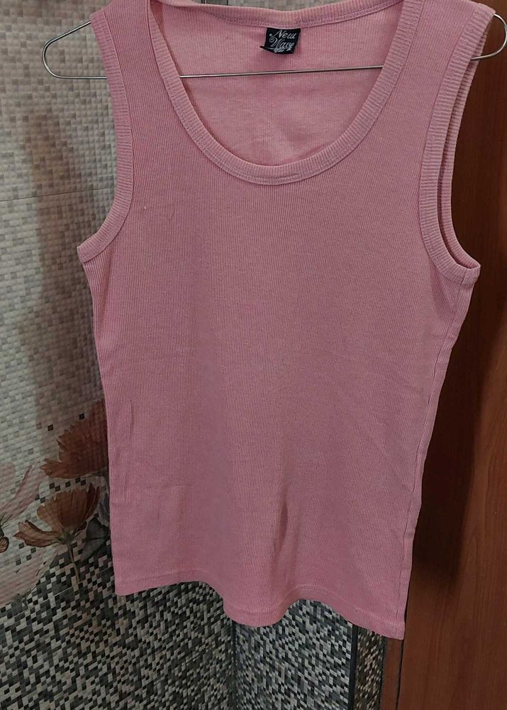 Blush Pink Ribbed Tank Top