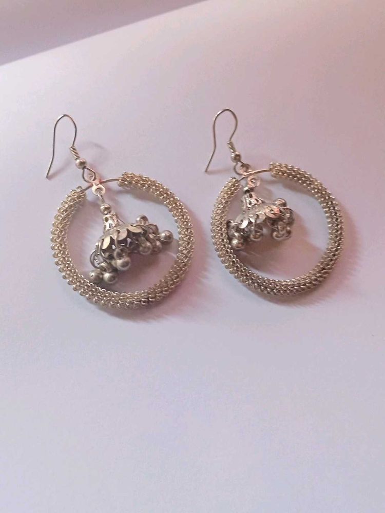 Silver Jhumka Earrings