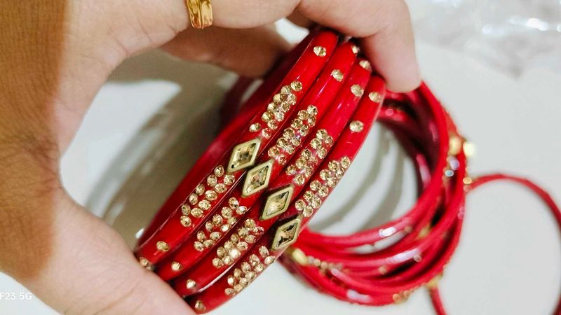 Red &amp; Gold Bangle Set