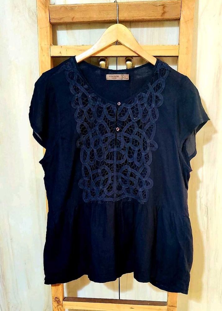 Black Designer Top Size-36