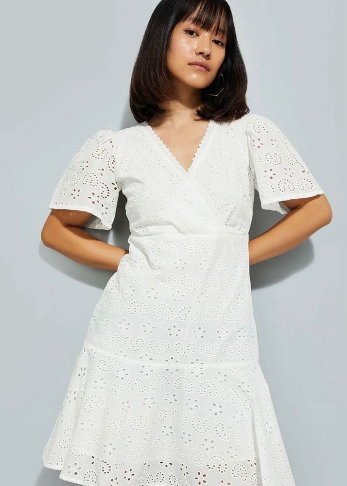 White Lace Wrap Dress