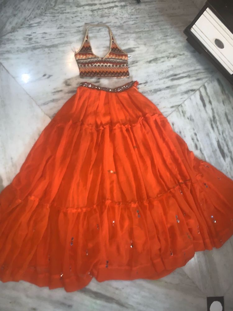 Orange Lehenga Choli Set