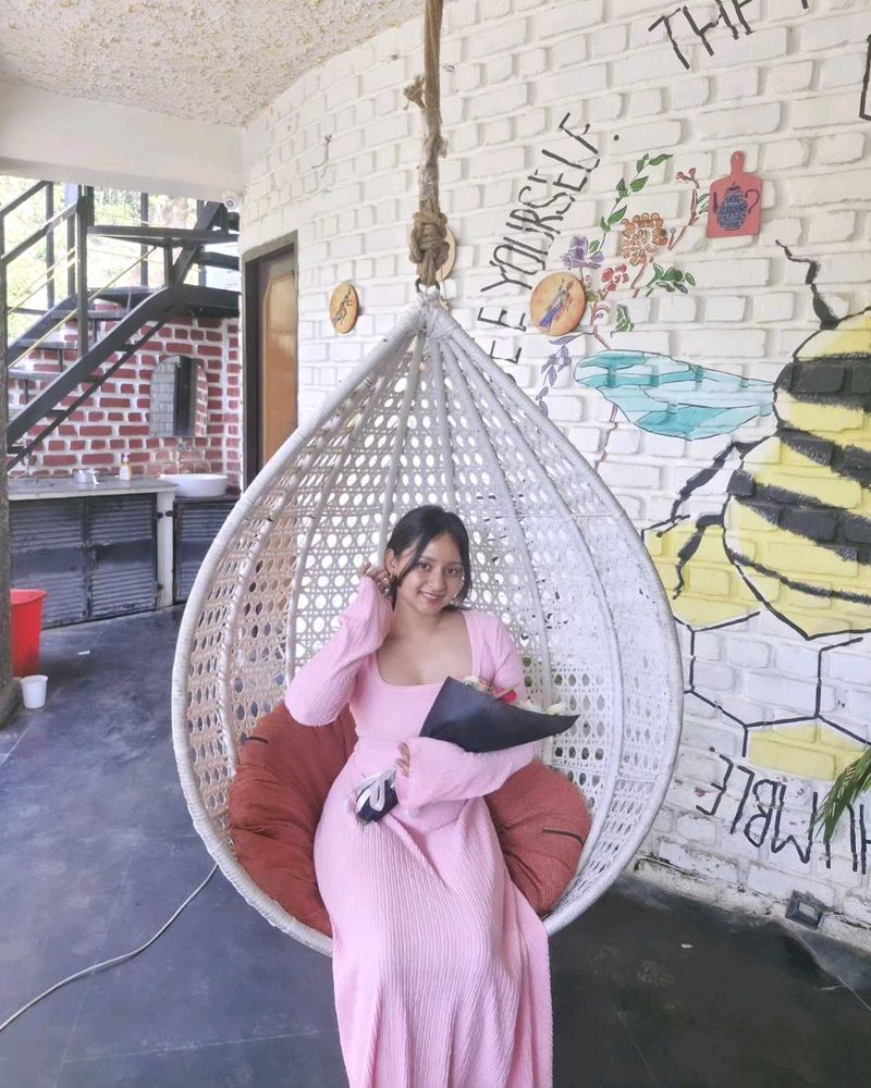 Pink Knit Maxi Dress