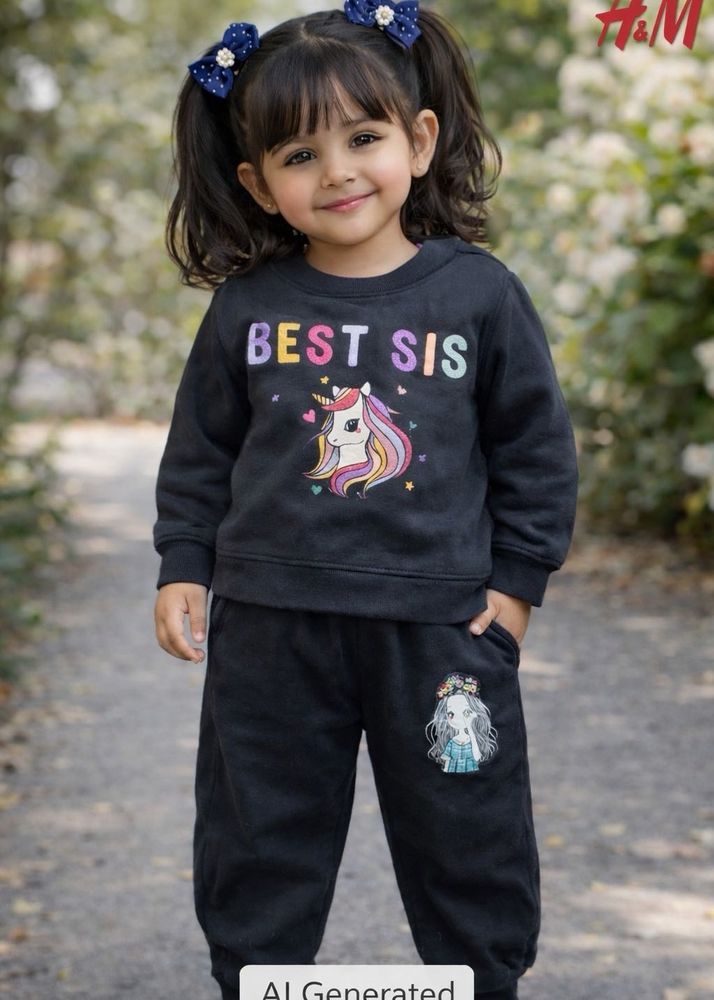 H&amp;M Kids' "Best Sis" Sweatshirt with free lowers