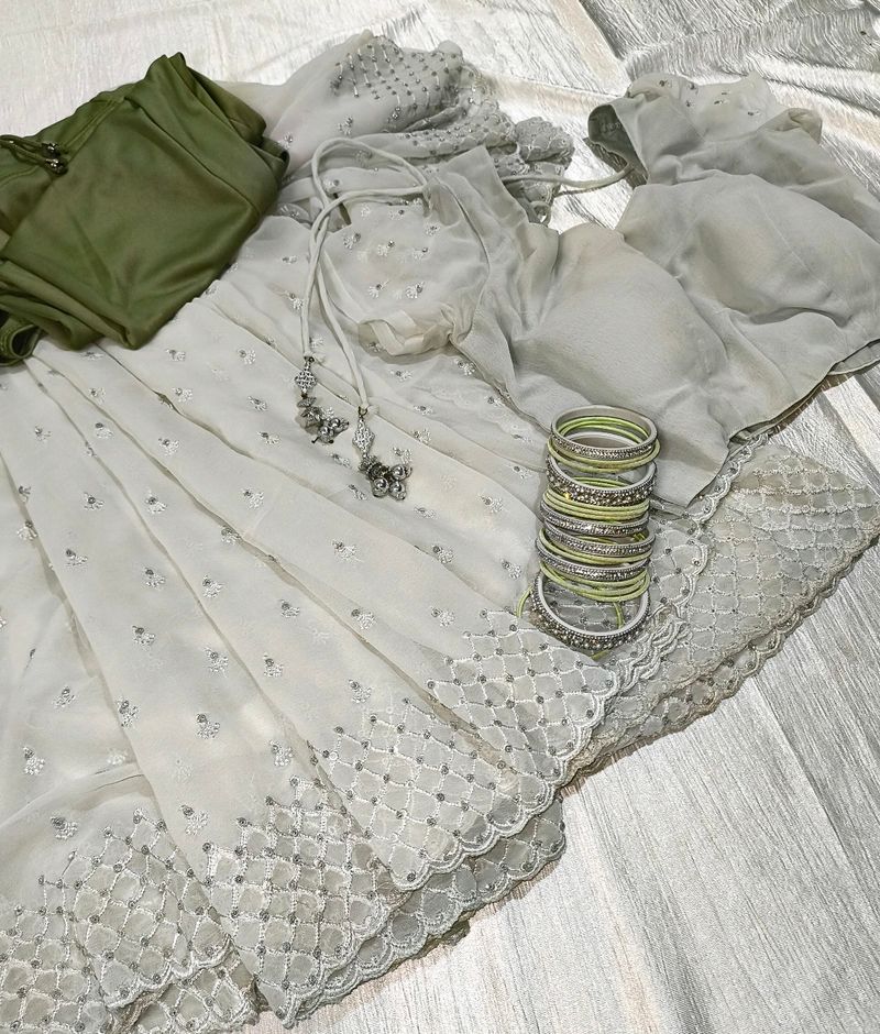 🪔Diwali New Designer Chiffon Saree - Fullset✨