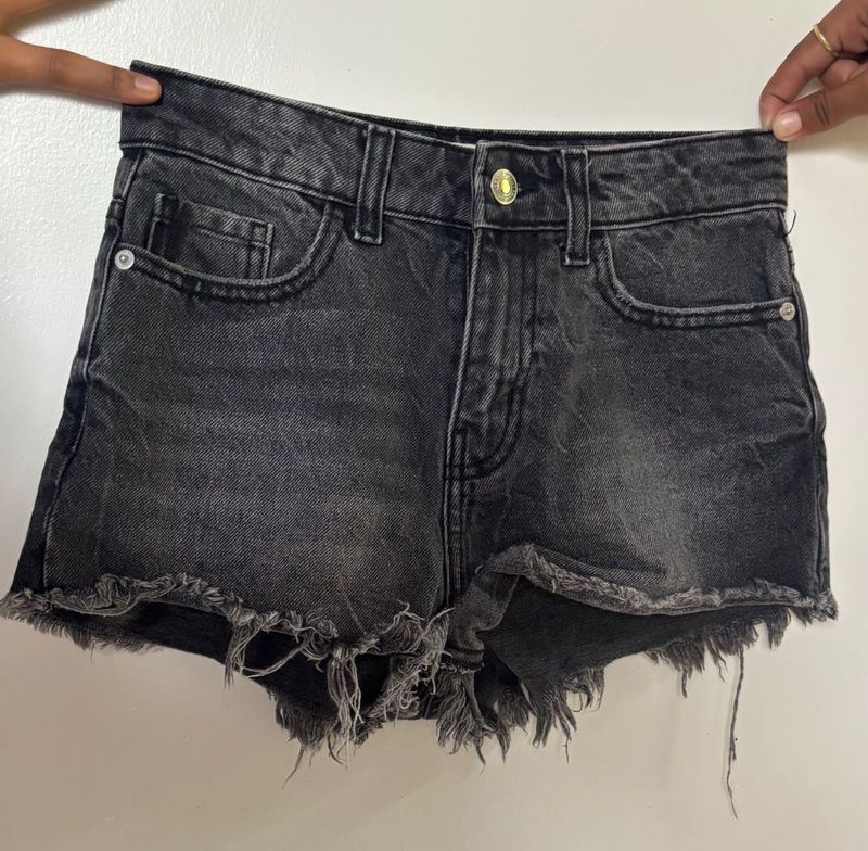 Black Denim Cutoff Shorts