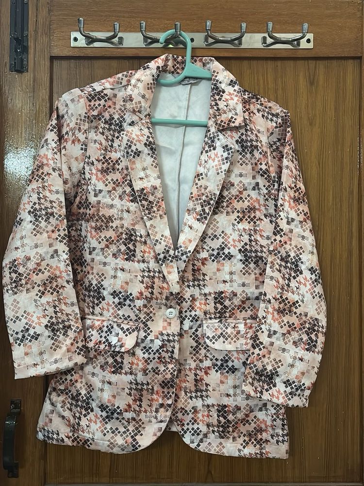 Patterned Blazer With Free Gift
