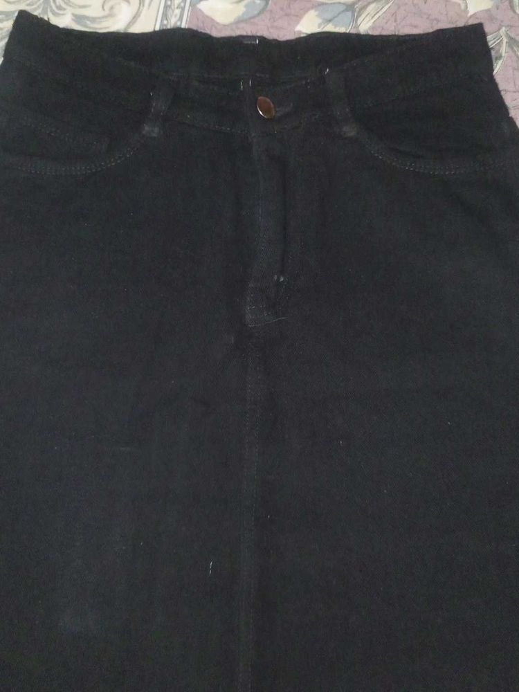 Black Denim Skirt