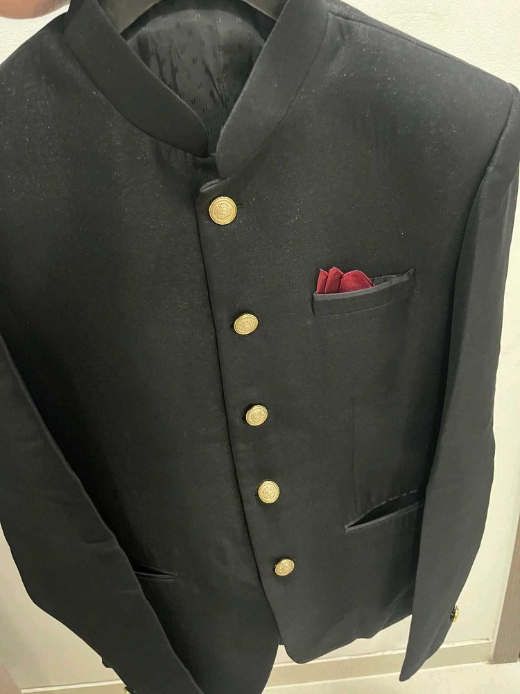 2 PIECE JET BLACK JODHPURI