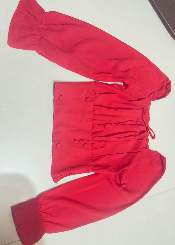 Red Off-Shoulder Top