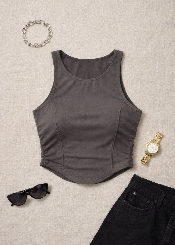Gray Sleeveless Tank Top
