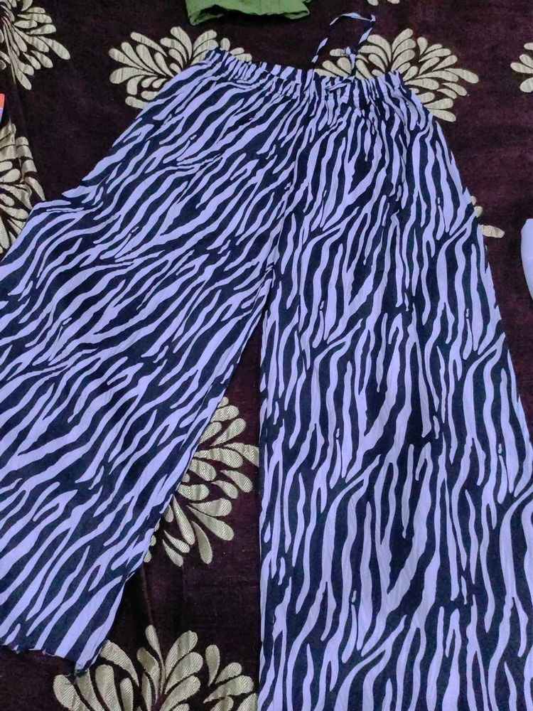 zebra stripe wide leg plazzo