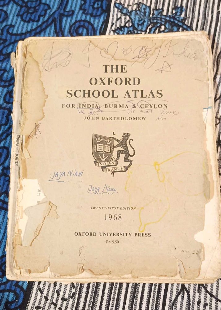 Rare Collectible - 1968 Oxford School Atlas