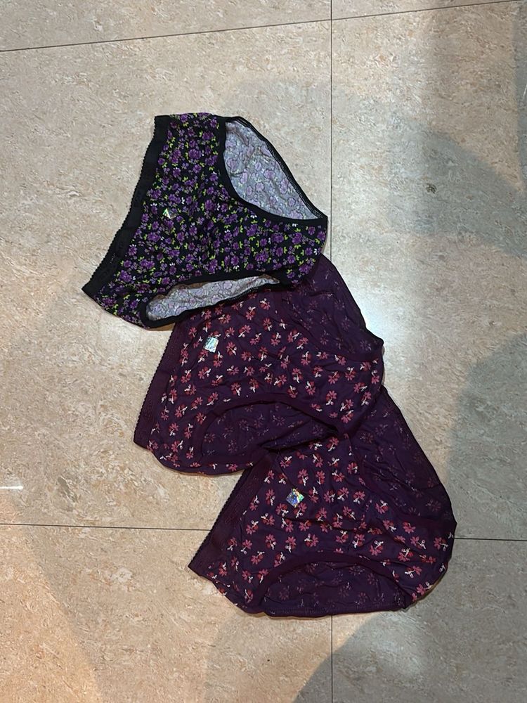 Floral Print Panty Set Of 3