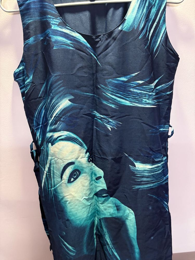 Abstract Face Print Dress