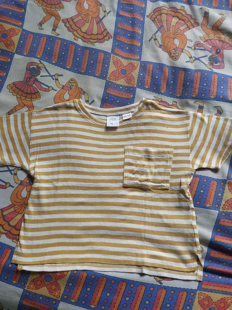 Zara Striped Tee with Pocket
