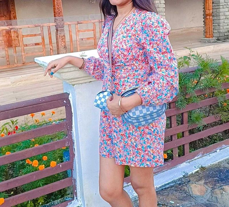 Floral Print Mini Dress