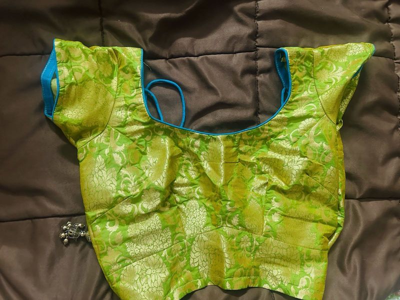 Green Pure Banaras  Blouse
