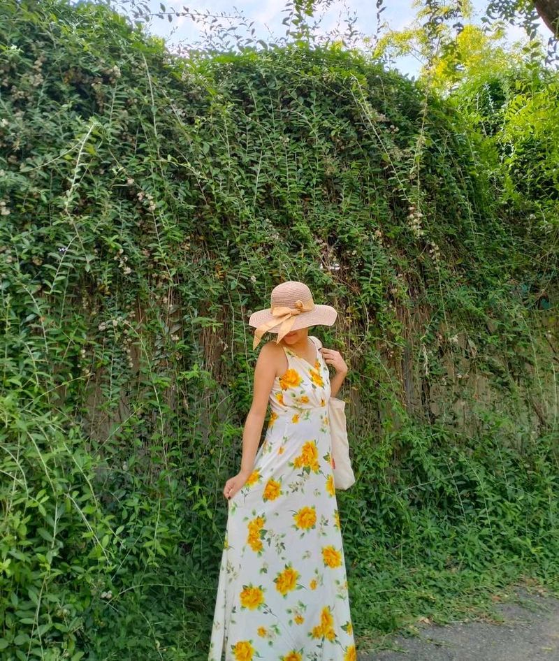 Floral Print Maxi Dress with side slit