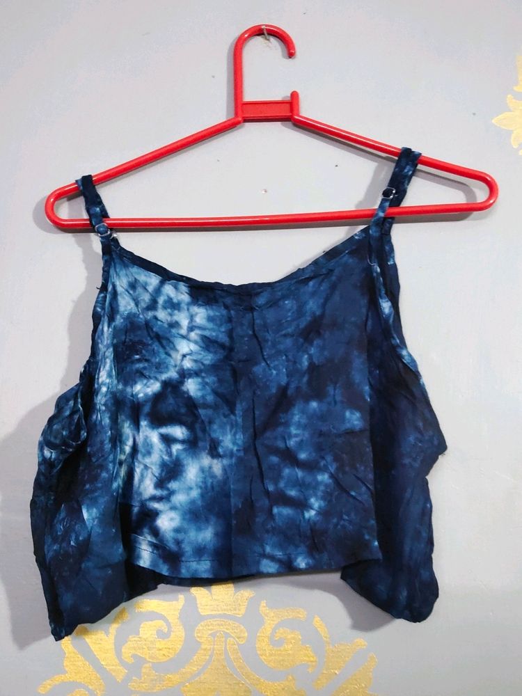 Tie-Dye Cold Shoulder Crop Top