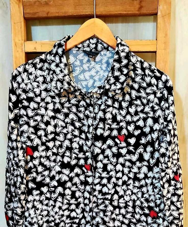 Black Printed Shirt Size-38-40