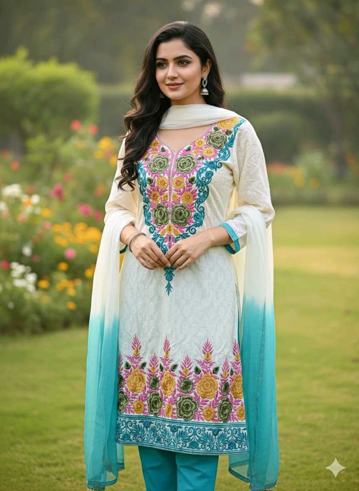 Embroidered Salwar Kameez Suit with Margin