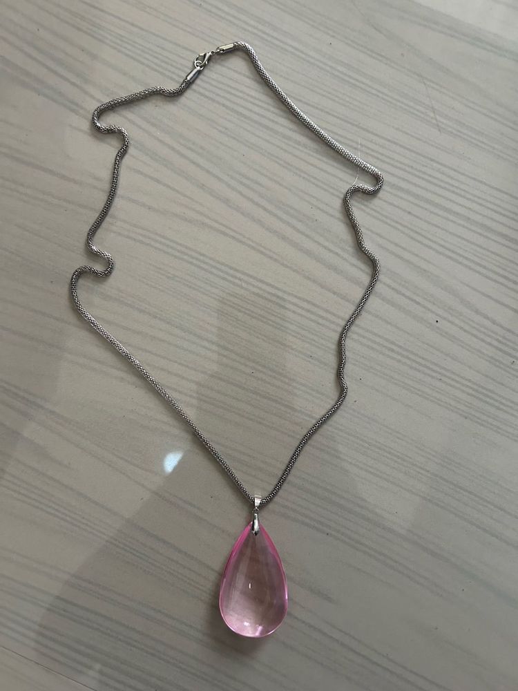 pink amulet necklace