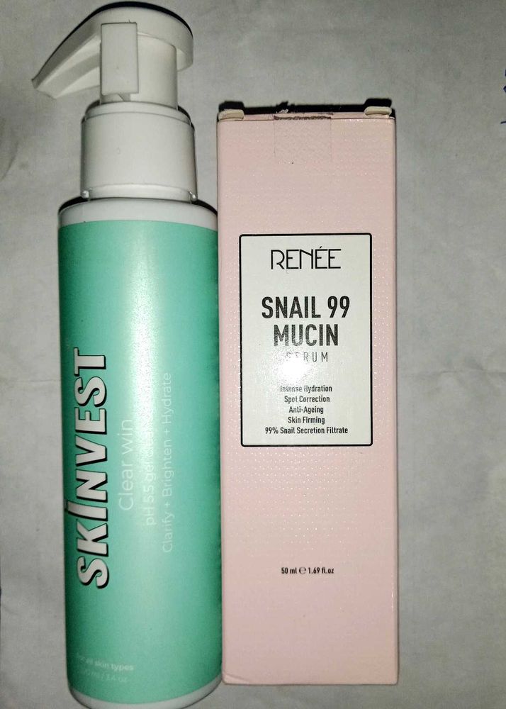 Skinvest Face Wash And Renee Snail Mucin Serum