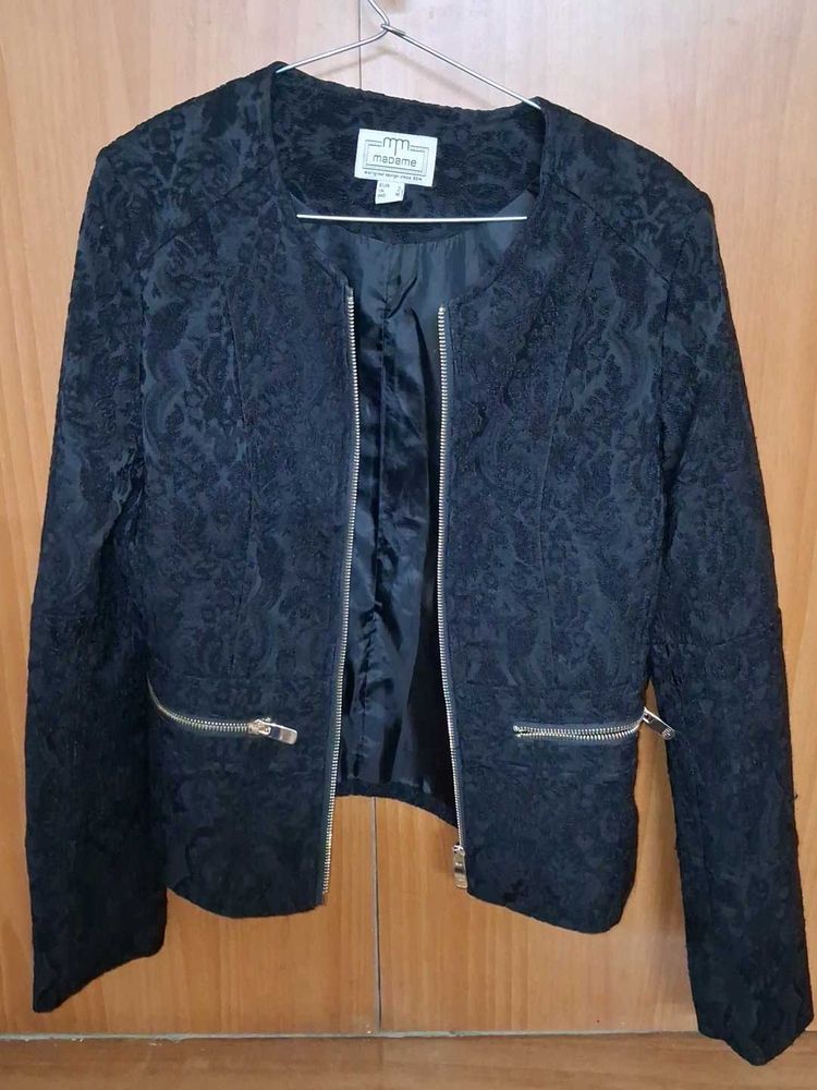Stylish Black Floral Jacket