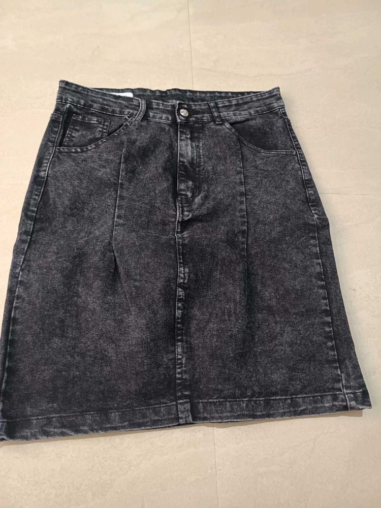 KOTTY Acid Wash Denim Skirt, 34 Size