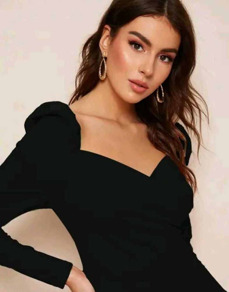 Chic Black Puff Sleeve Mini Dress