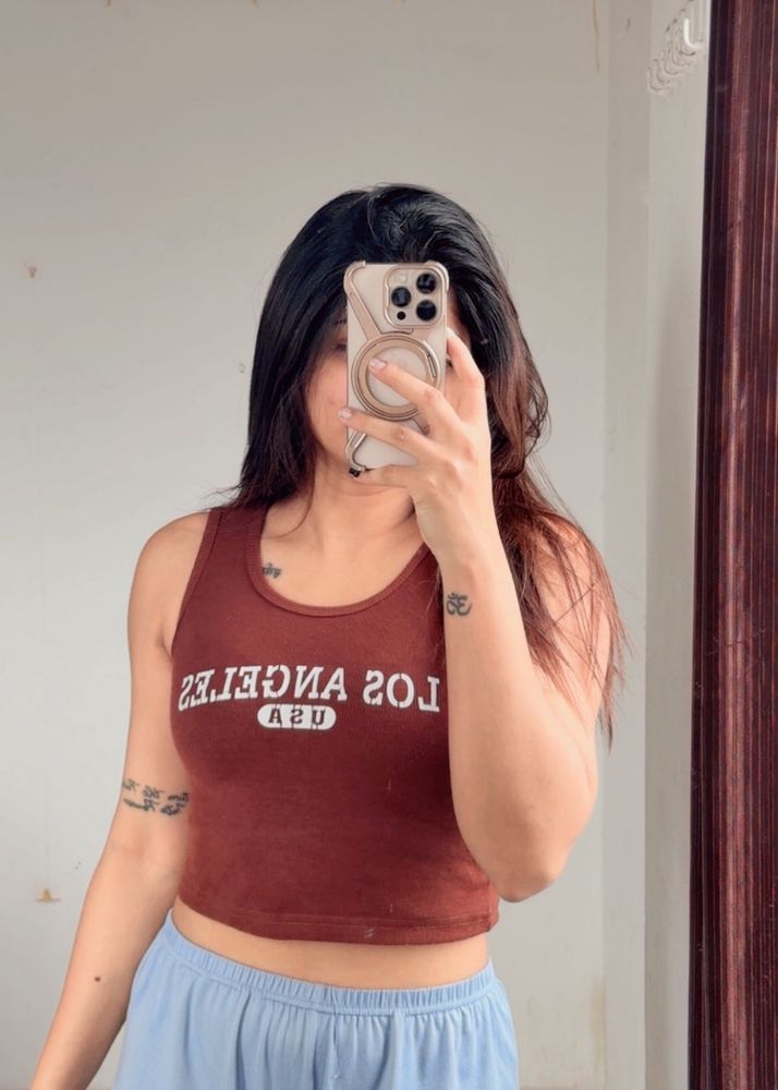 Brown Crop Top