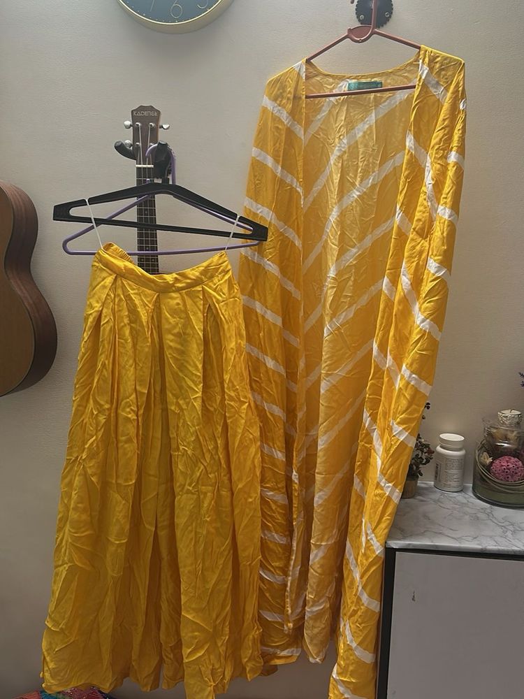 Yellow Kurta Set with Shrug