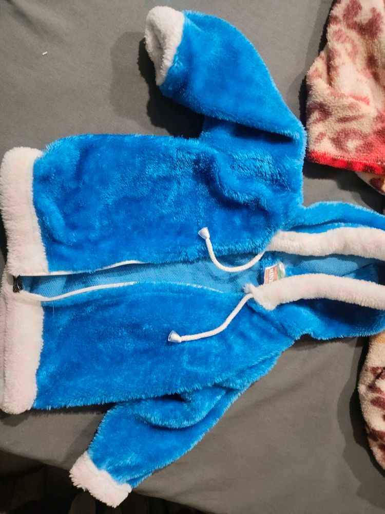 Cute Blue Fuzzy Jacket