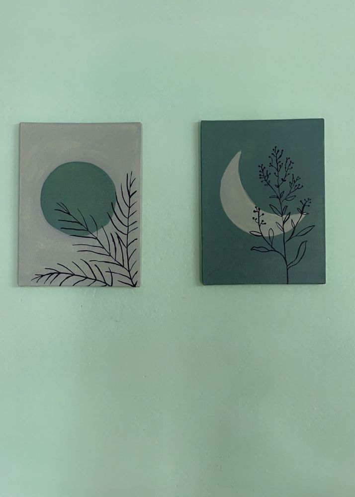 5 Canvas Set Boho Wall Art