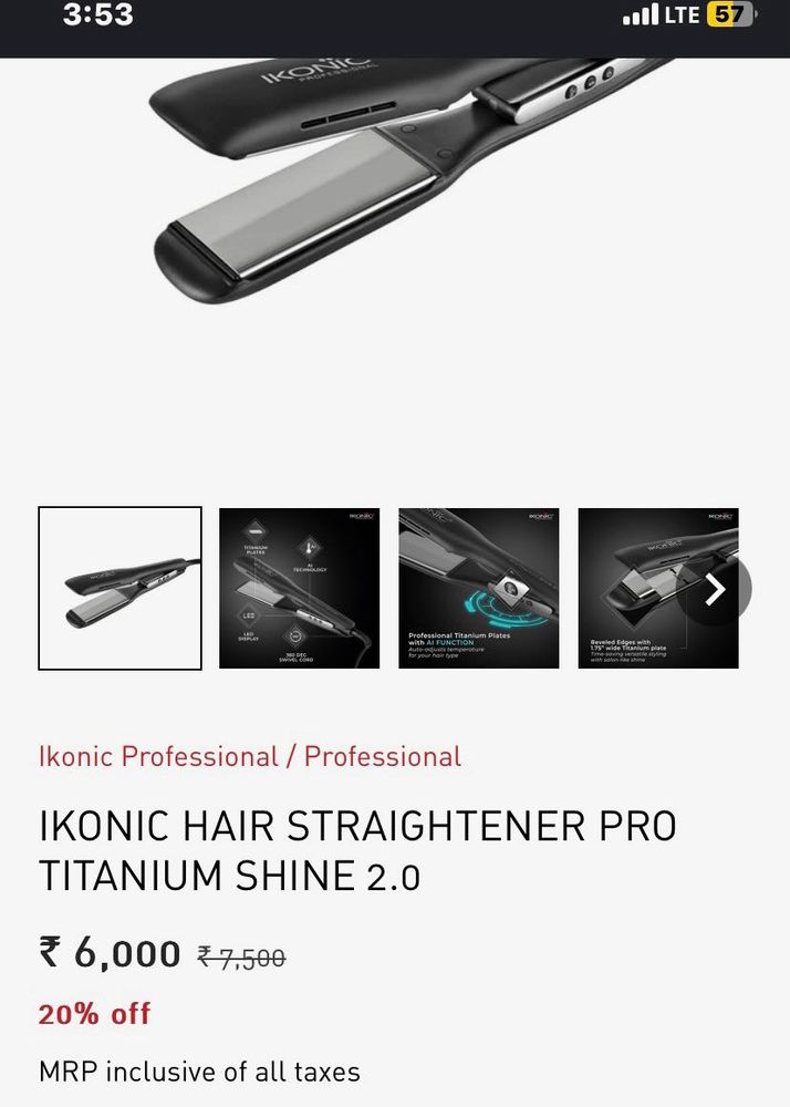 Ikonic Professional Pro Salon Hair Straightner