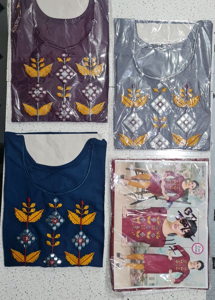 🎉Sale🎀 Colorful Mirror Work Kurti 2pc