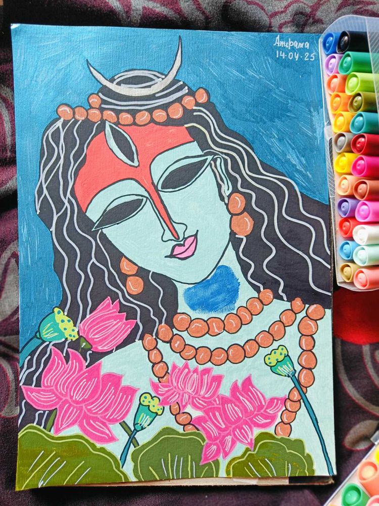 Shiva Lotus Painting