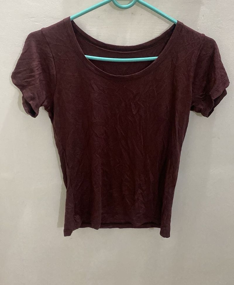 Burgundy Casual Tee