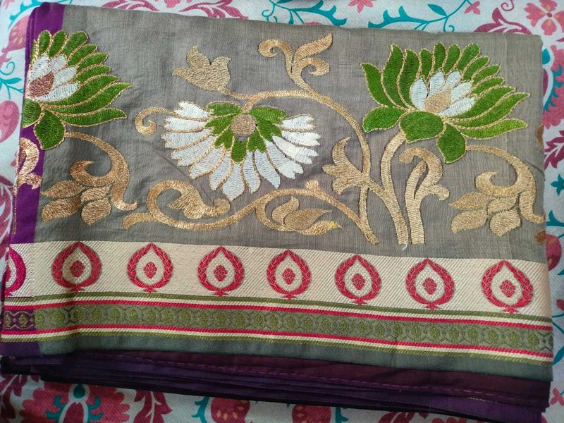 Elegant Embroidered Saree